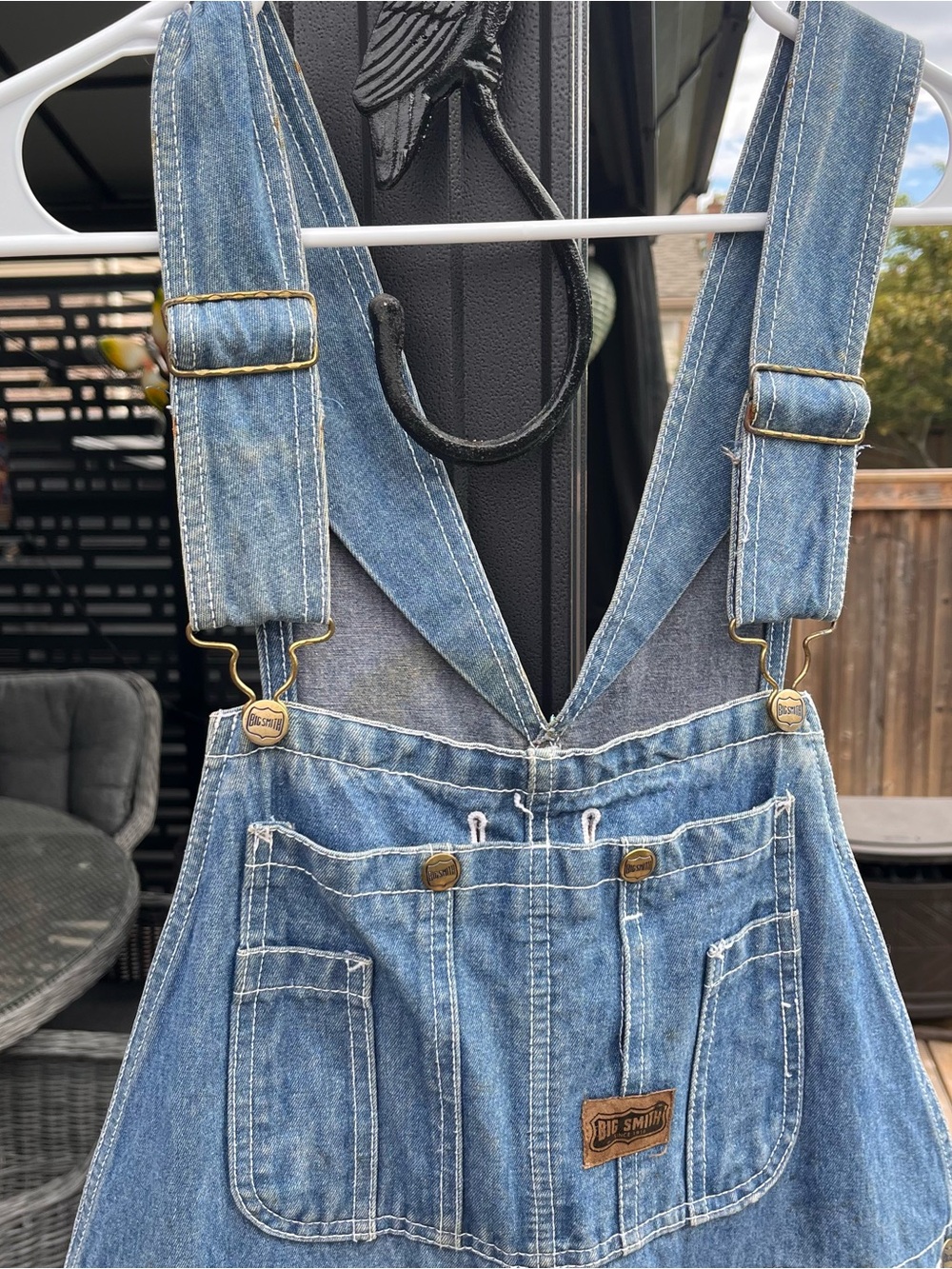Big Smith Men's Light Blue Denim Overalls - Classic Adjustable Straps